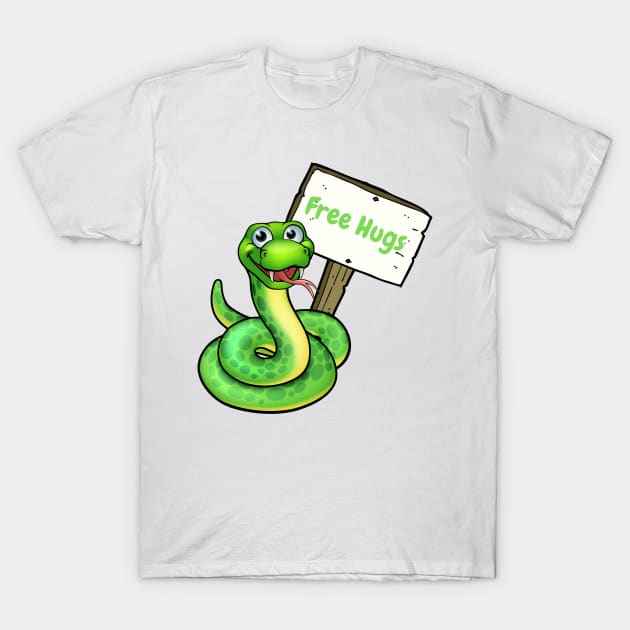 Free Hugs Snake T-Shirt by hexchen09